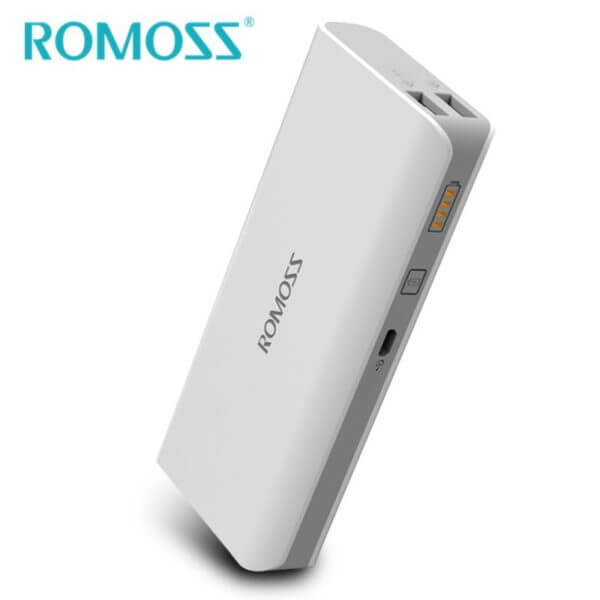 Romoss Sense 4 10400mAh Power Bank – Dual USB, Fast Charging – White