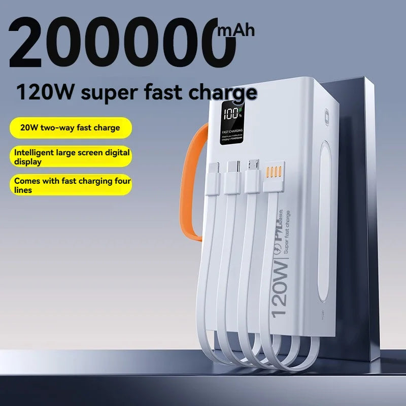 120W Power Bank with 4 cable type B type c 4in1 -20000MAH
