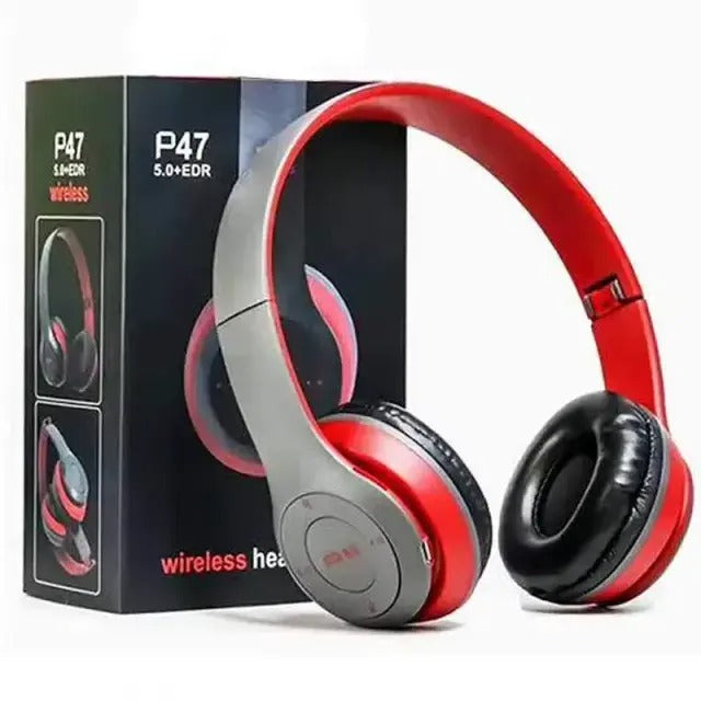 P47 Wireless Bluetooth Headphones – HiFi Stereo Sound, Built-in Mic, Wireless Over-Ear Headset for Music, Gaming & Calls